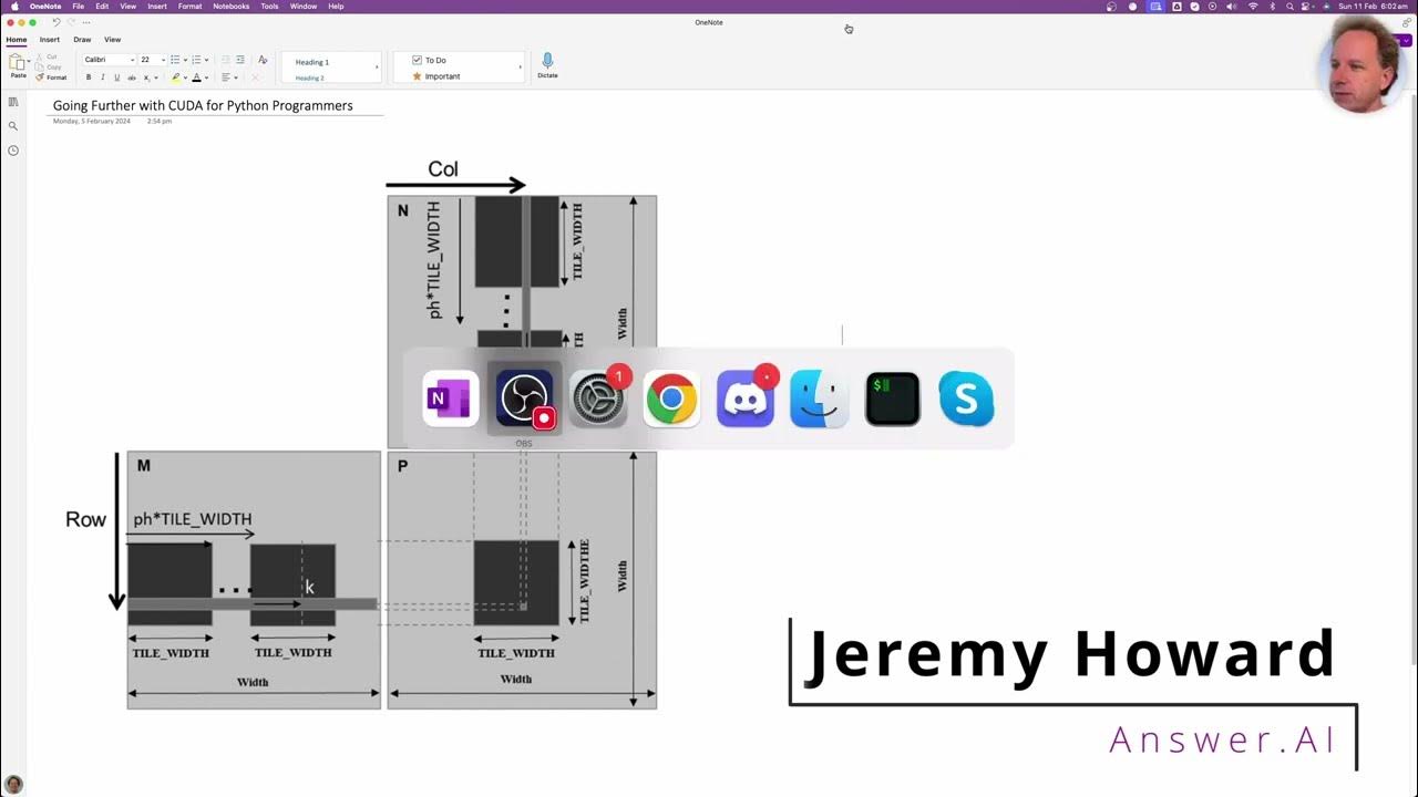 jeremyphoward's tweet card. Going Further with CUDA for Python Programmers