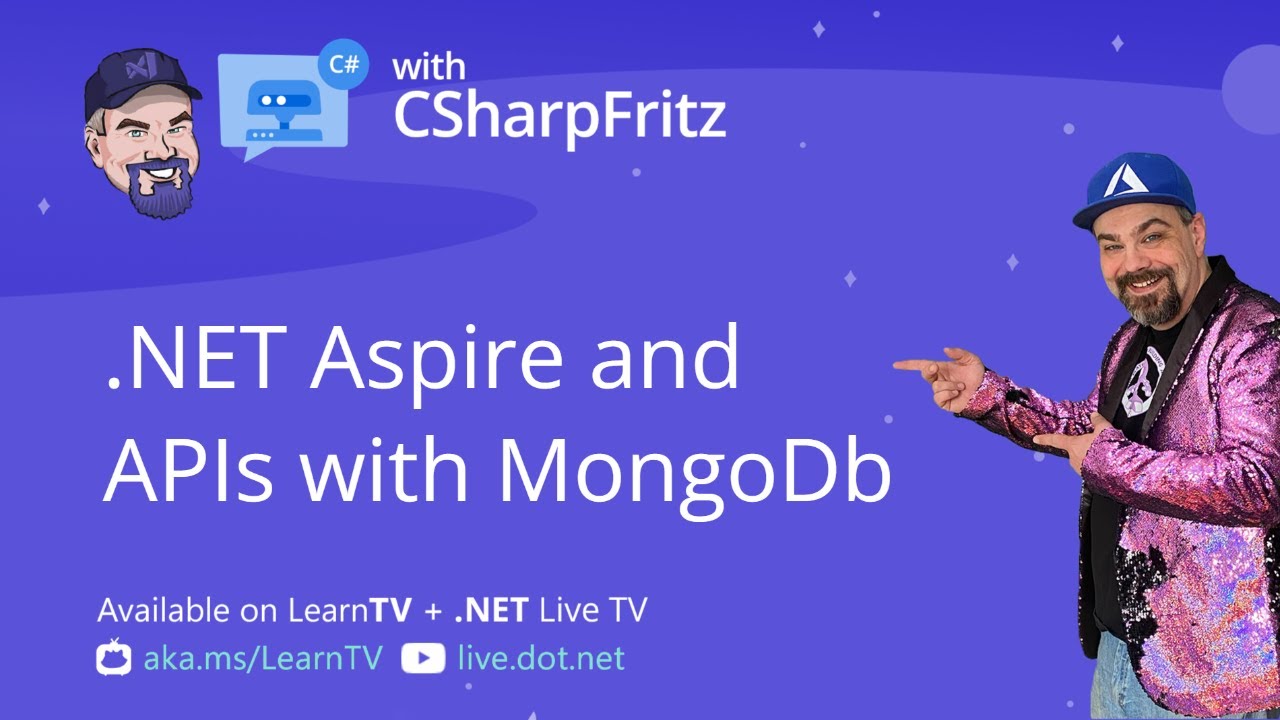 prod42net's tweet card. Learn C# with CSharpFritz: .NET Aspire and Microservices with MongoDb