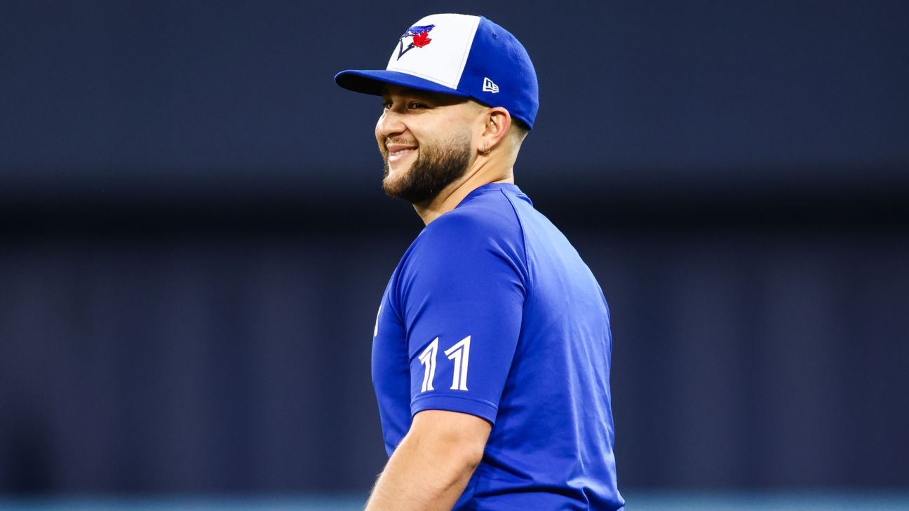 espn's tweet card. Bo Bichette, who has not played since early September due to a knee injury, will start at second base and bat cleanup for the Blue Jays in Game 1 of the World Series against the Dodgers on Friday...