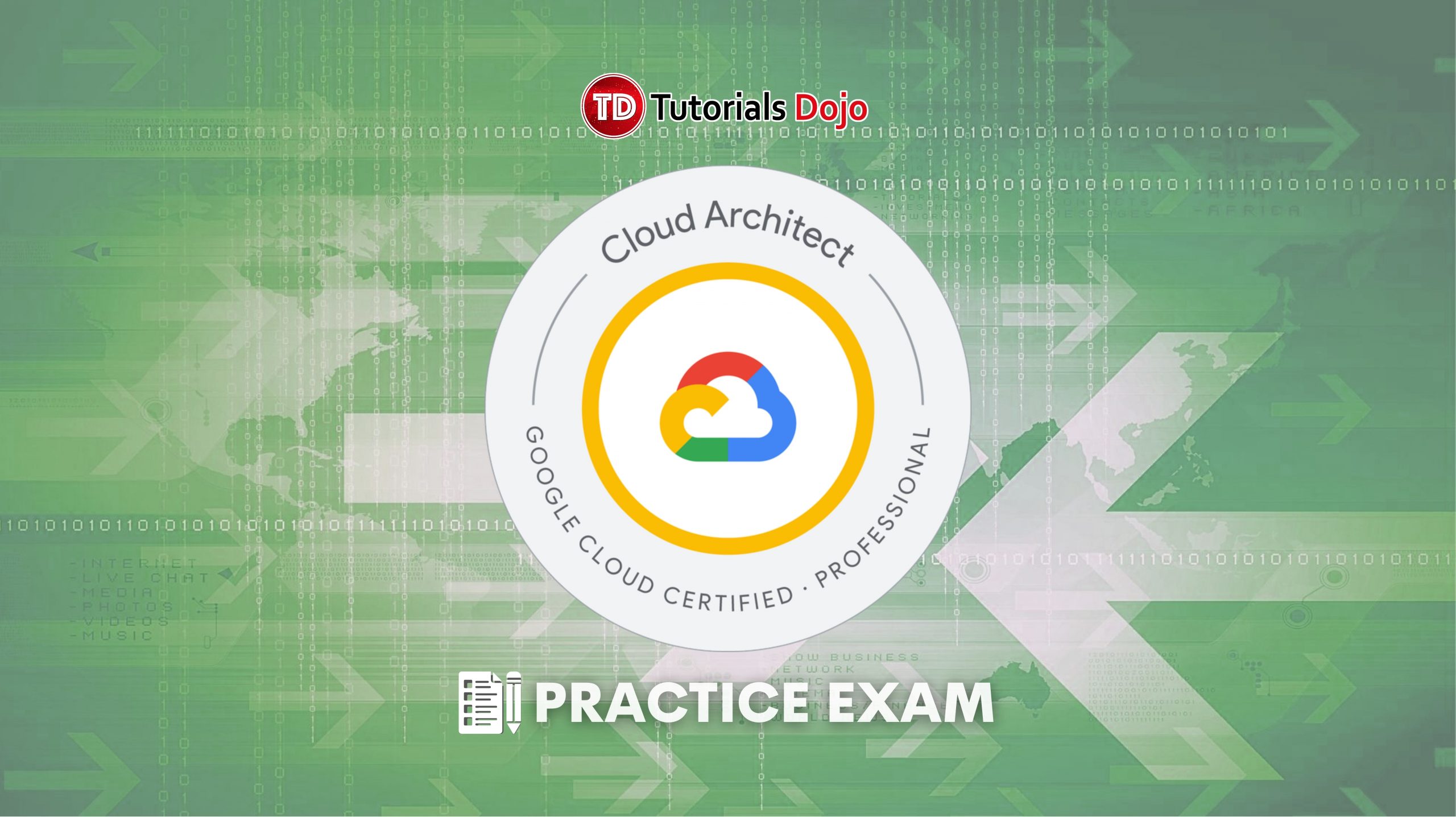 tutorialsdojo's tweet card. 120+ Google Certified Professional Cloud Architect Questions in RANDOMIZED mode, TIMED mode, REVIEW mode, and SECTION-BASED with Explanations, Reference Links, Score Tracking, Plus BONUS Flashcards