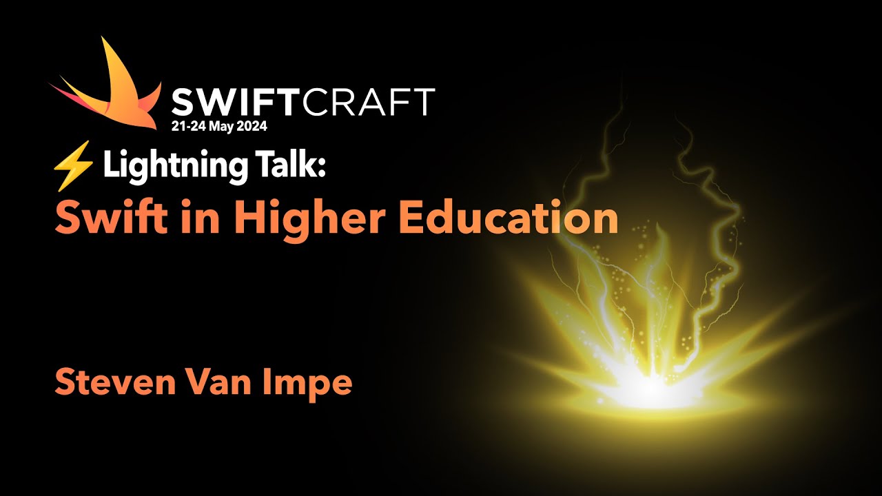 swiftcraftuk's tweet card. Lightning Talk: Swift in Higher Education - Steven Van Impe -...