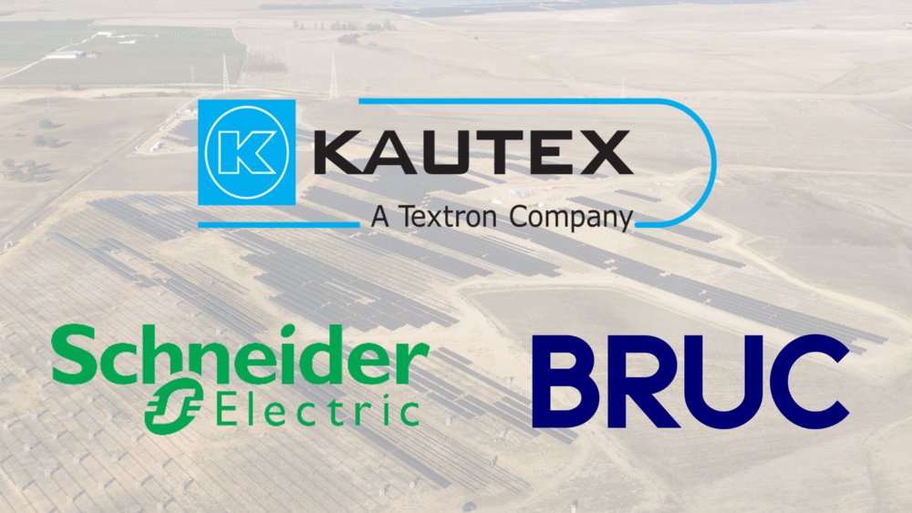 Textron's tweet card. Kautex partners with Schneider Electric & Spanish company BRUC for a solar PPA, boosting sustainability efforts. The agreement supports Kautex's ambitious emission reduction targets.