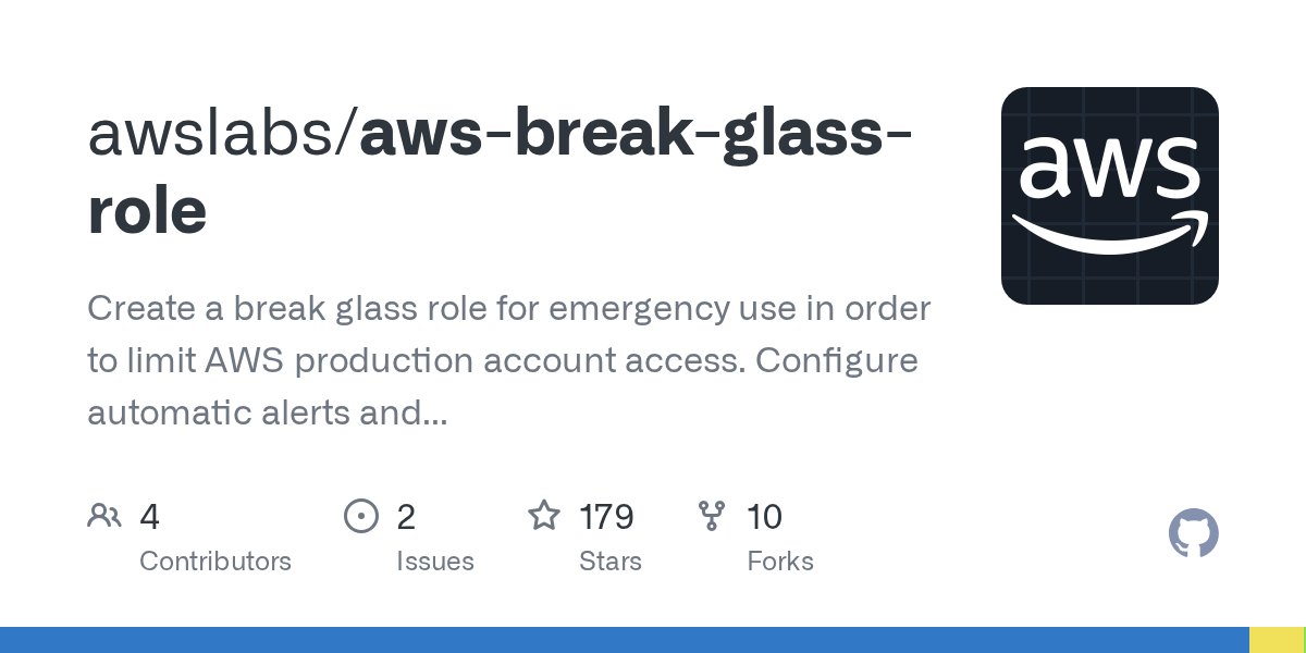 lancinimarco's tweet card. Create a break glass role for emergency use in order to limit AWS production account access. Configure automatic alerts and logging of activities in the role to secure its use in production environ...