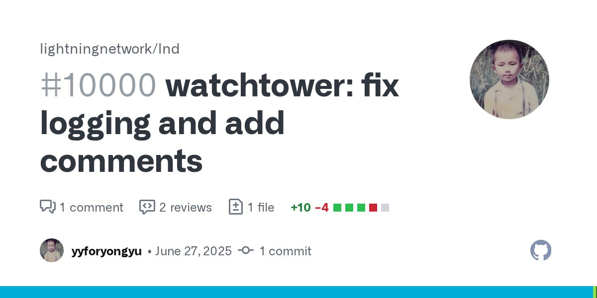 Suheb__'s tweet card. Found some weird logging while working on dyn, this PR now fixes it, Before, 2025-06-26 17:49:57.762 [DBG] WTWR justice_descriptor.go:263: Found to local witness output=&wire.TxOut{Value:41...