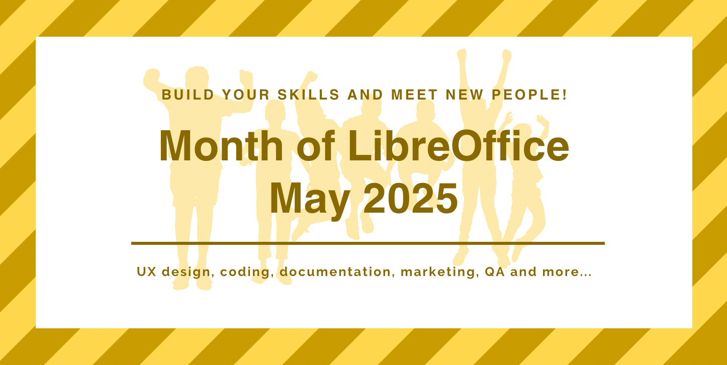 LibreOfficear's tweet card. So we’re half-way through the Month of LibreOffice, May 2025. And already, 216 contributors have won cool LibreOffice sticker packs! Details on how to claim them will be provided at the end of the...