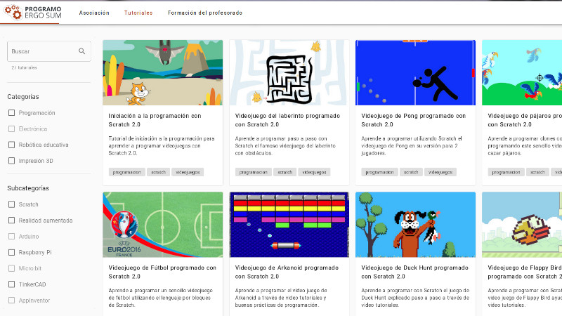 ProgramoErgoSum's tweet card. Más de 100 cursos y tutoriales libres y gratuitos para aprender informática, programación, electrónica y robótica educativa.