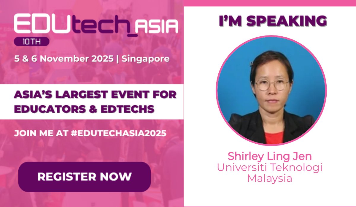 JenKpm's tweet card. Join us at EDUtech Asia 2025, the largest EdTech event in Asia, on November 5-6, 2025, at Sands Expo & Convention Centre, Singapore.