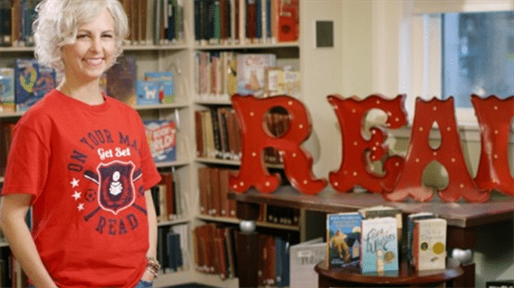 ReadBrightly's tweet card. Beloved award-winning children’s author Kate DiCamillo talks about her experience with, and advice about, summer reading.