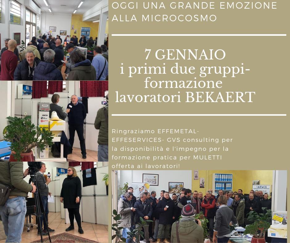 _AIFeCS's tweet card. Una grande emozione stamani alla Microcosmo Consulenze. Oggi è iniziata la prima giornata di formazione rivolta ai lavoratori Bekaert per la loro riqualifica. Un progetto offerto da Microcosmo in...