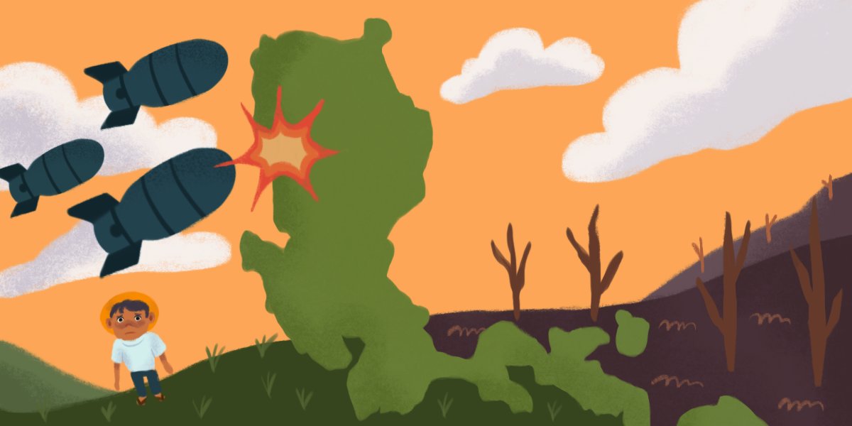 ologistph's tweet card. The Philippines' ongoing conflict with the New People's Army highlights the destructive impact of war on the environment, even long after hostilities cease.