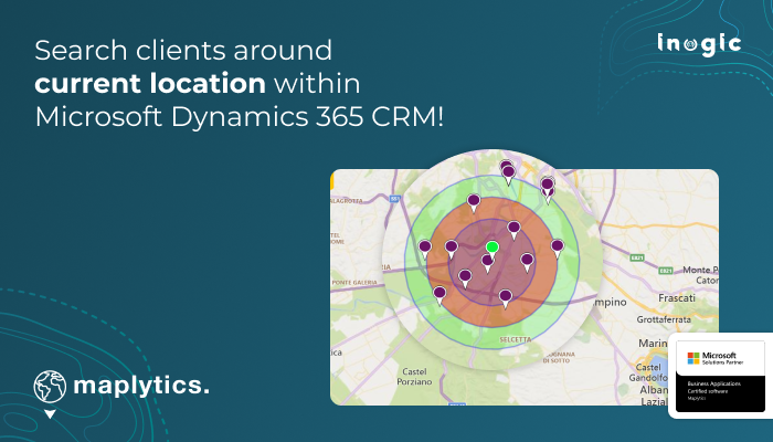 Maplytics's tweet card. Know accounts, leads, opportunity in close proximity and quickly plan new appointments. Perform radius or proximity search using Maplytics in MS Dynamics CRM 365