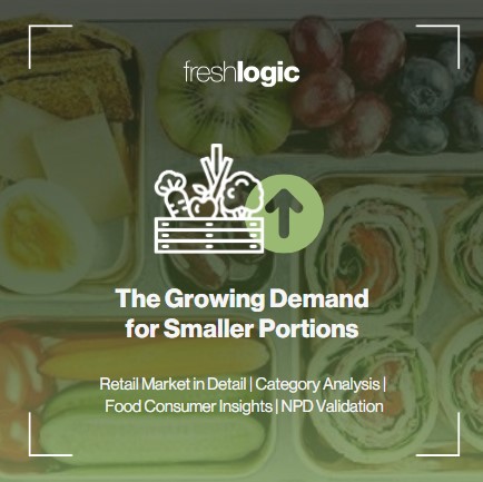 freshlogic's tweet card. The demand for smaller portions is reshaping fresh produce consumption. How can businesses optimise their product offering to meet consumer needs while reducing waste?