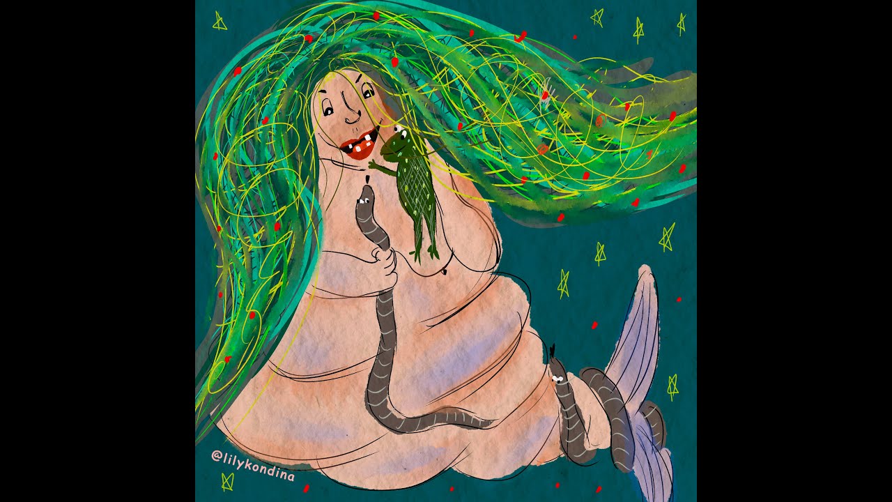 DMn1c's tweet card. Рисую морскую ведьму в фотошопе
