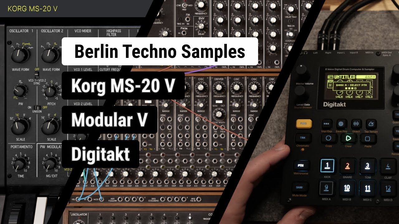 jlinowski's tweet card. Berlin Techno Samples With Arturia Korg MS 20 V + Modular V Synths +...