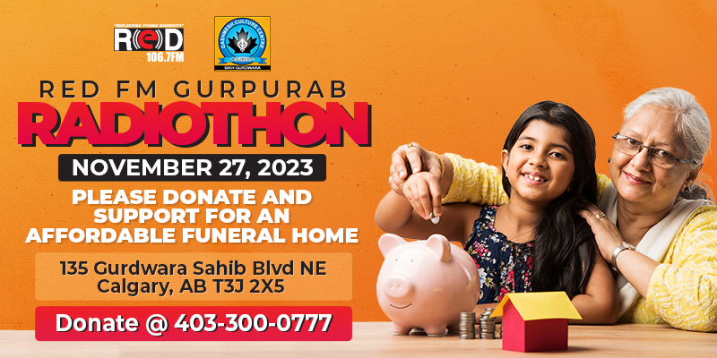 REDFMCALGARY's tweet card. RED FM Calgary is happy to announce that our 2023 RED FM Gurpurab radiothon will raise funds to support an affordable Funeral home for the community in Calgary. This radiothon will be held on...