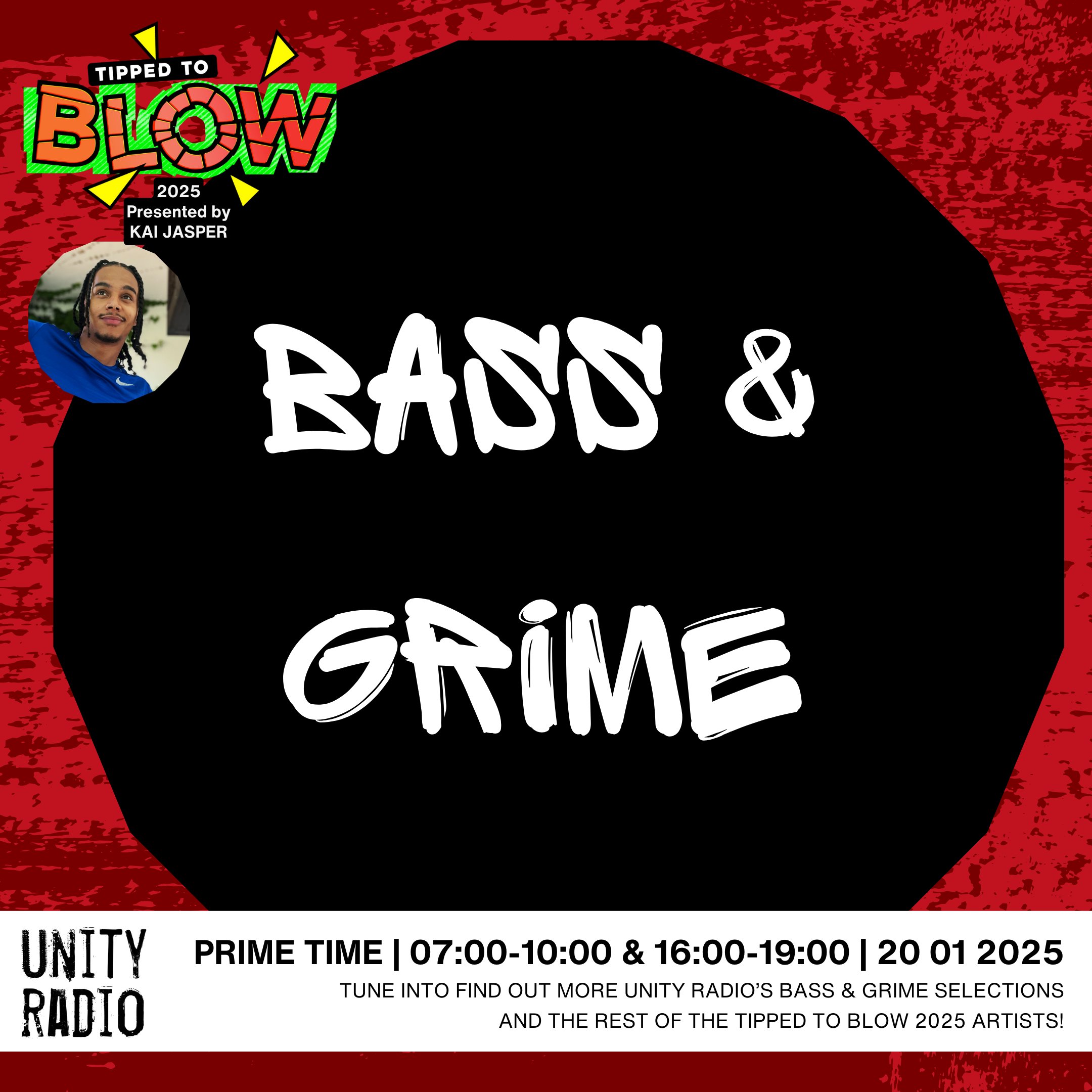 UNITYRADIOFM's tweet card. From the 20th to the 24th of January, Listen in to Prime Time each day 7-10am & 4-7pmto catch Tipped 2 Blow 2025 presented by Kai Jasper.