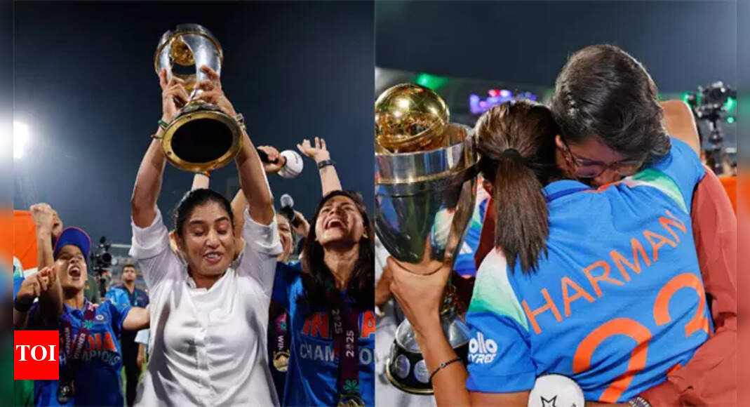 StopCancerDoc's tweet card. Cricket News: India's maiden ICC Women's World Cup triumph saw a deeply emotional moment as the new champions shared the trophy with legends Mithali Raj and Jhulan