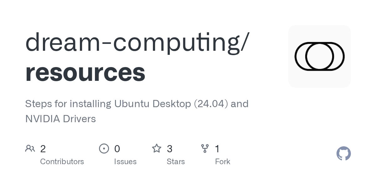 huemin_art's tweet card. Steps for installing Ubuntu Desktop (24.04) and NVIDIA Drivers - dream-computing/resources