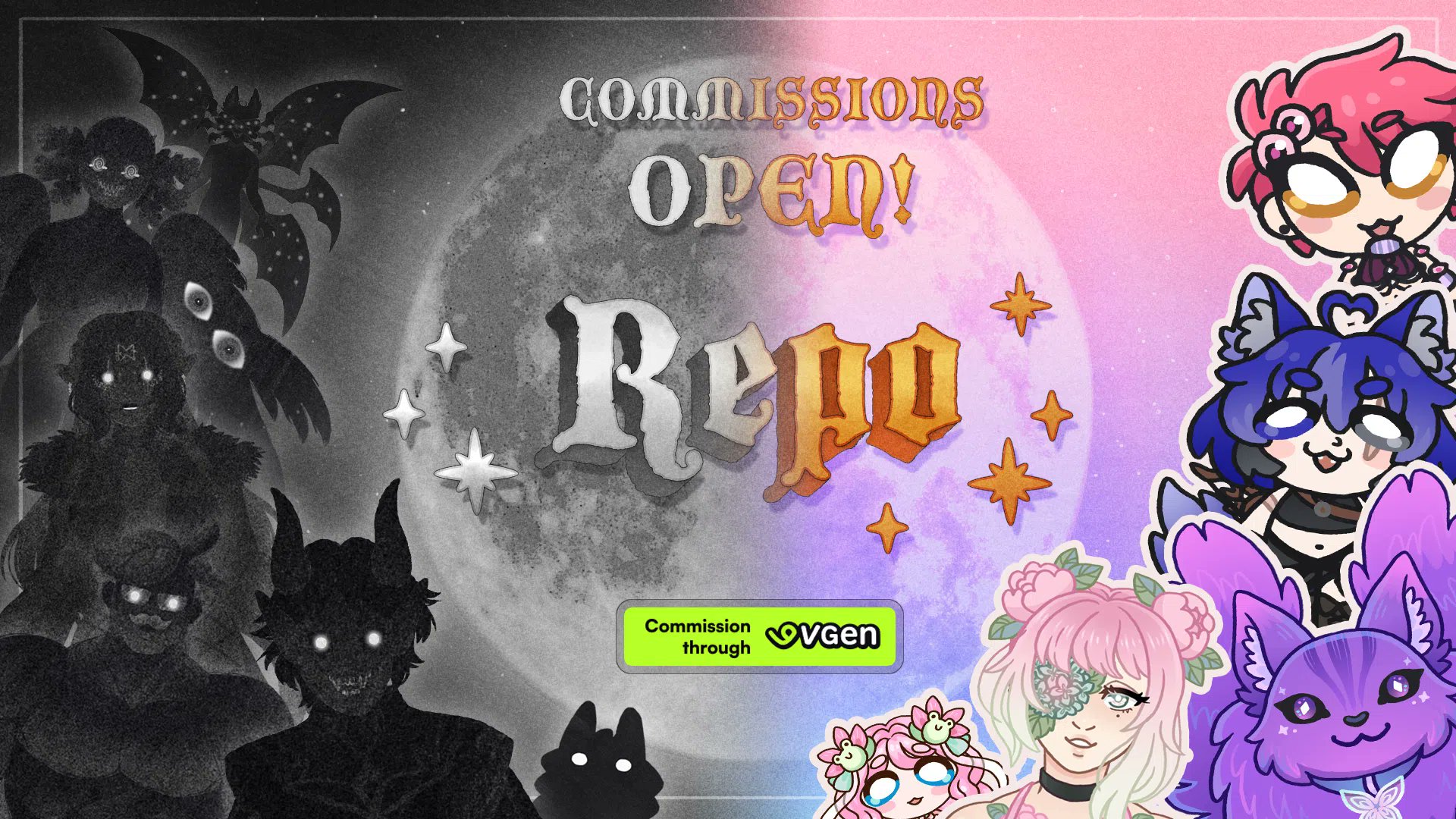 Repo_VT's tweet card. Check out Repo's commissions and portfolio! | I'm Repo, Artist and Werefox Vtuber from Finland! I make both silly and spooky arts. (ﾉ◕ヮ◕)ﾉ*:･ﾟ✧ ...