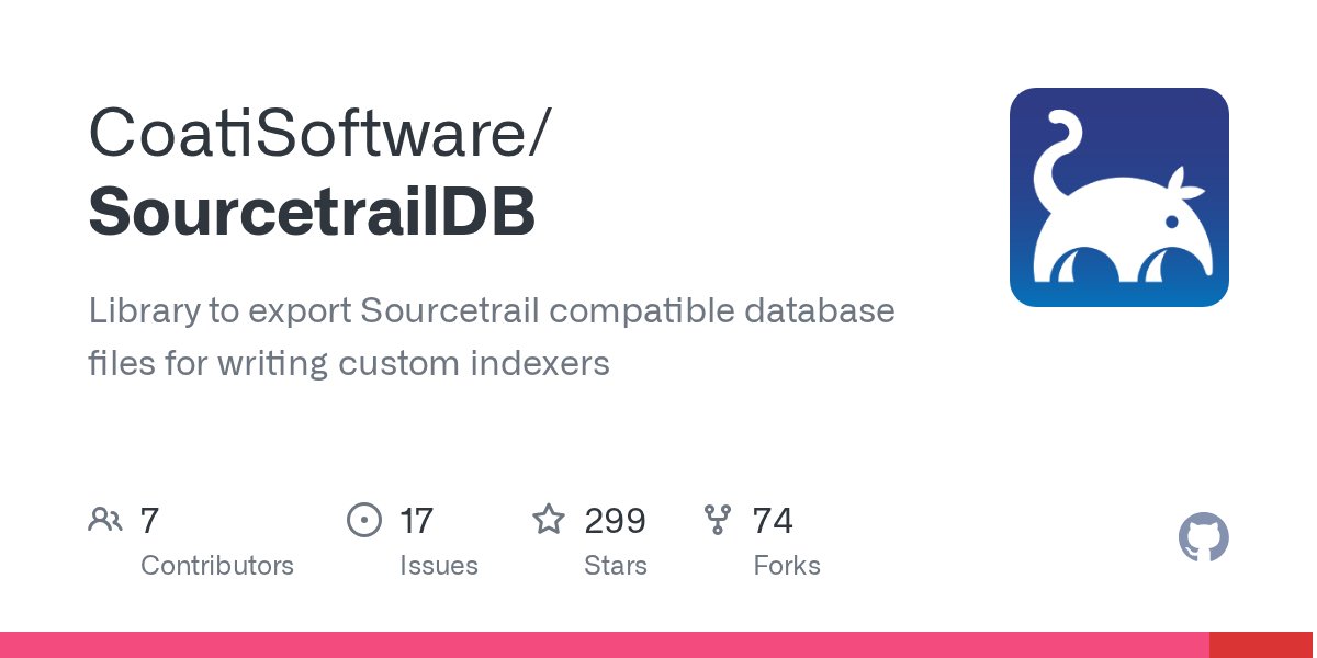 Sourcetrail's tweet card. Library to export Sourcetrail compatible database files for writing custom indexers - CoatiSoftware/SourcetrailDB