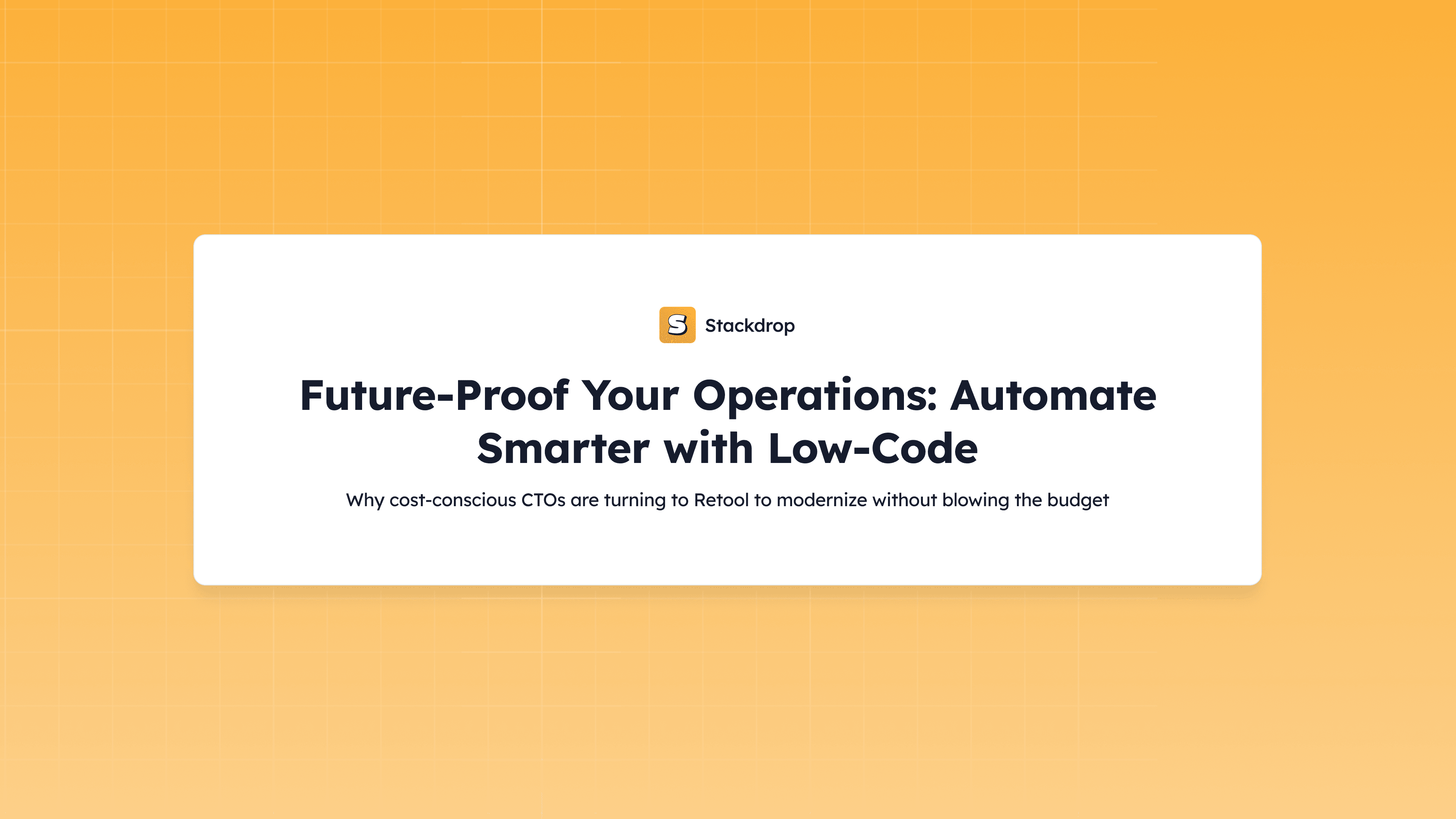 stackdropHQ's tweet card. Learn how low-code automation future-proofs business operations, ensuring adaptability, efficiency, and long-term growth.