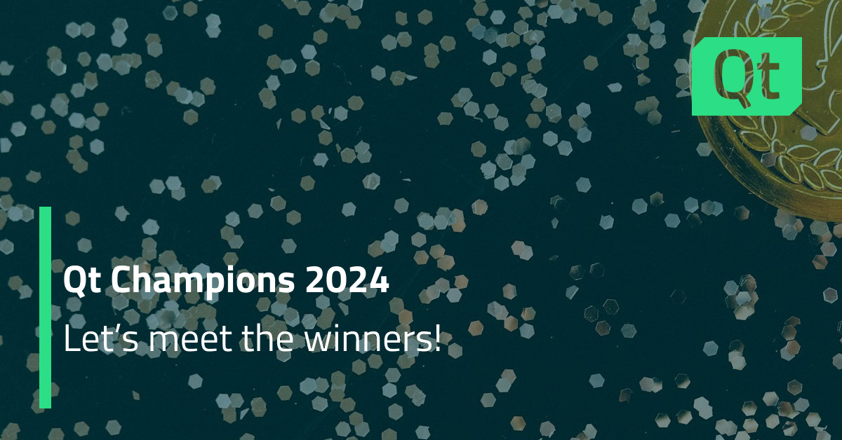 qtproject's tweet card. Announcing our Qt Champions of 2024.