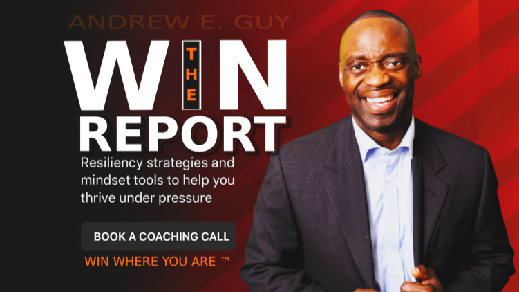 Andrewguyspeaks's tweet card. ABOUT US: The Win Report is a biweekly newsletter by Andrew E. Guy "Coach Guy", High-Performance Resiliency Coach, designed for high achievers, sales professionals, and frontline leaders who want to...