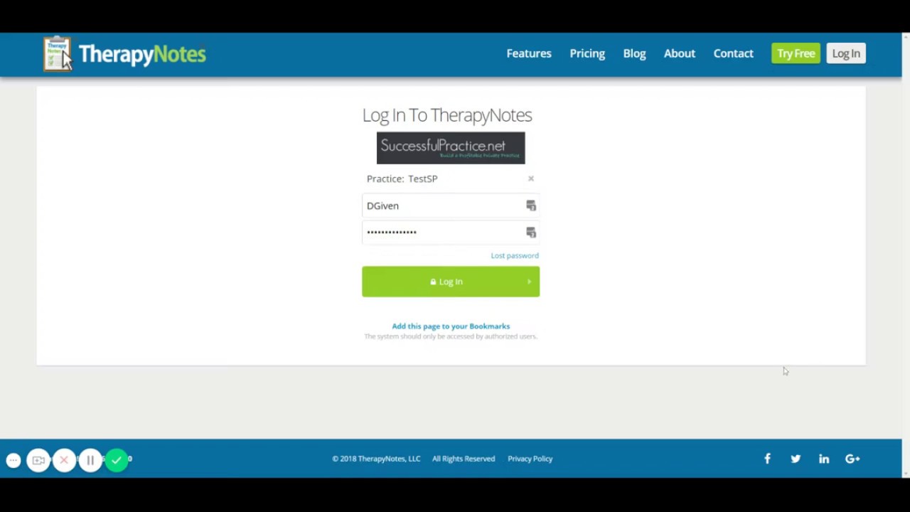 PracticeBuild's tweet card. 10 Favorite Features of TherapyNotes