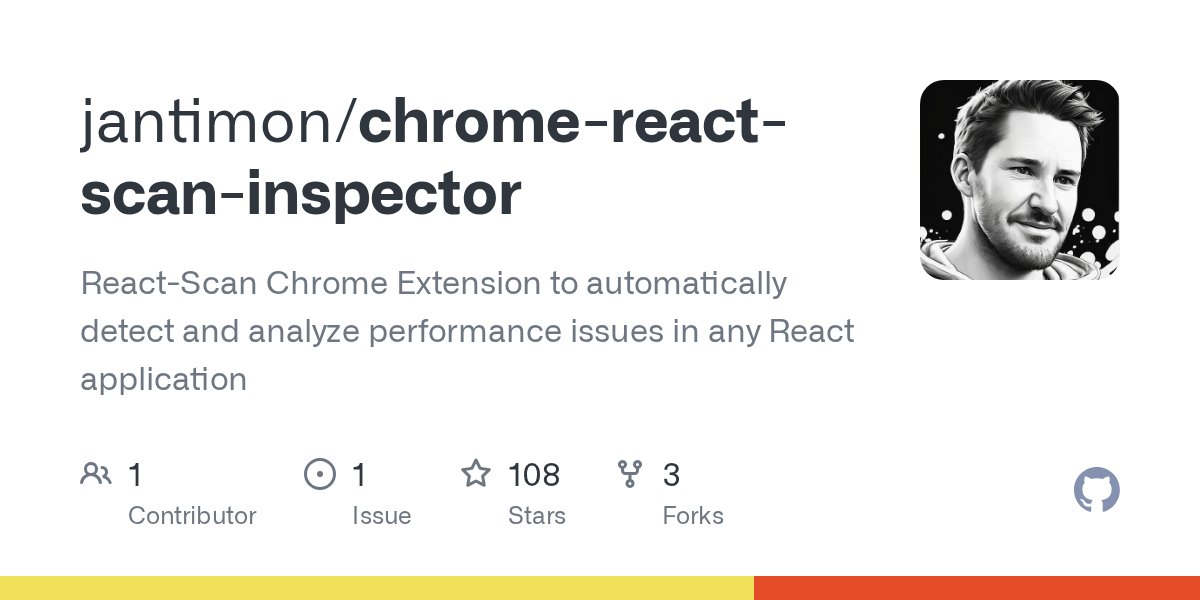 ragingwind's tweet card. React-Scan Chrome Extension to automatically detect and analyze performance issues in any React application - jantimon/chrome-react-scan-inspector