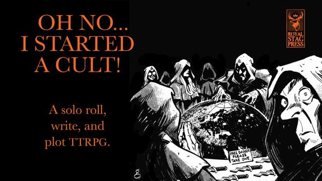 PuppetcoreFilms's tweet card. A solo roll, write, and plot TTRPG. You take the role of a cult leader who is trying to exert their will onto the world…