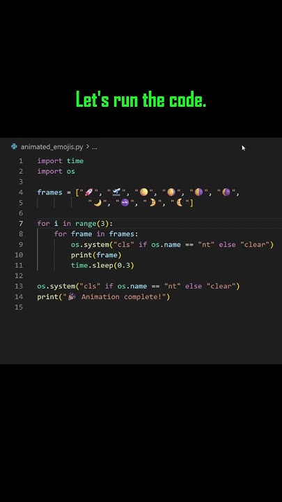 DevAsService's tweet card. Animate Emojis in the Terminal with Python #Python #PythonTips...
