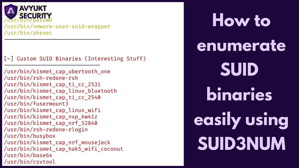 TweetThreatNews's tweet card. This article introduces SUID3NUM, a Python tool that simplifies the enumeration and exploitation of SUID binaries on Linux systems, thereby aiding privilege escalation. It highlights how the tool...