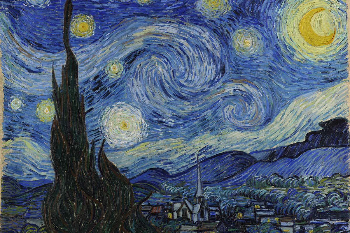 ArtOfDesign's tweet card. "The blue and white colors of this paintings make me feel like I am looking at a dream," says the AI art critic of The Starry Night by Vincent van Gogh Monet’s paintings of gardens can make a viewer...