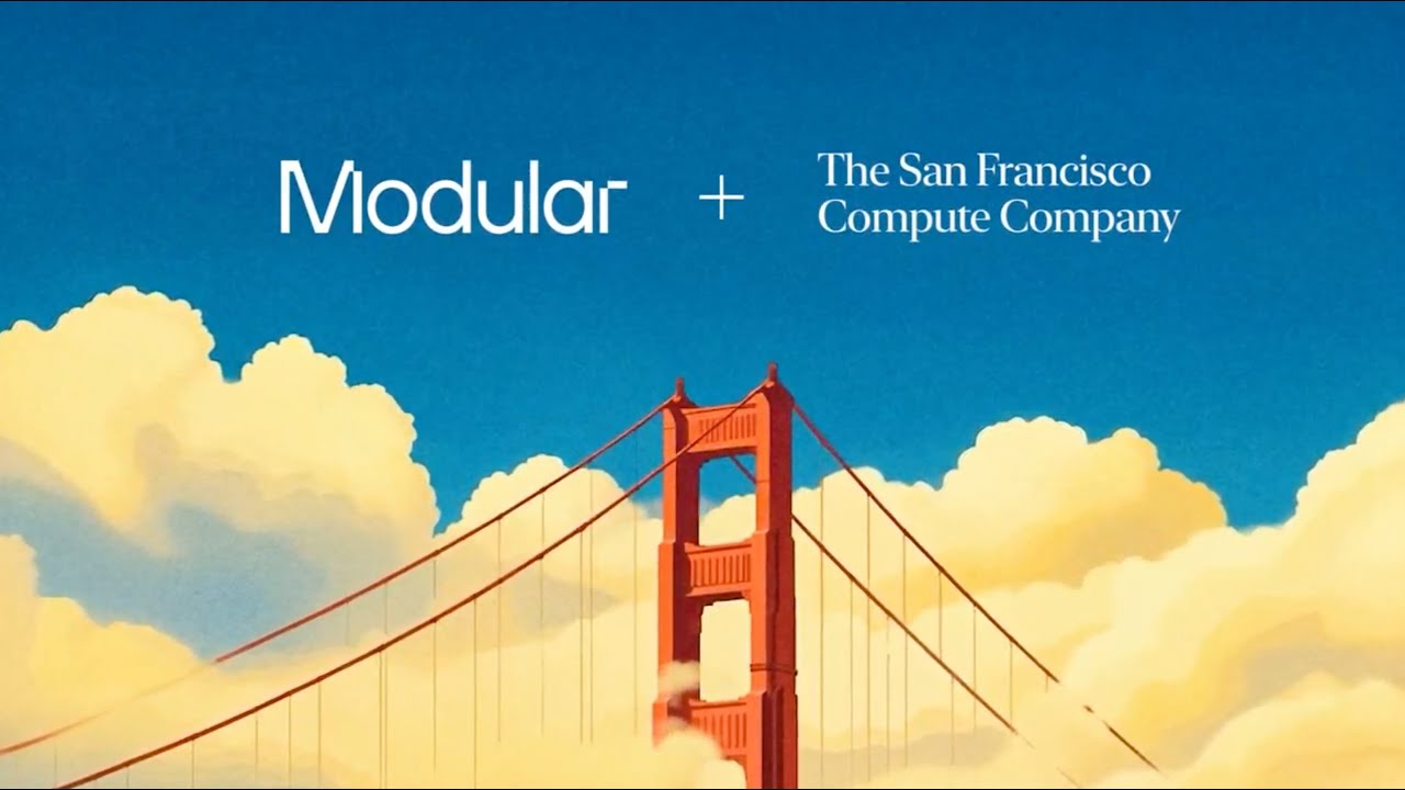 Modular's tweet card. SF Compute and Modular Partner to Revolutionize AI Inference Economics