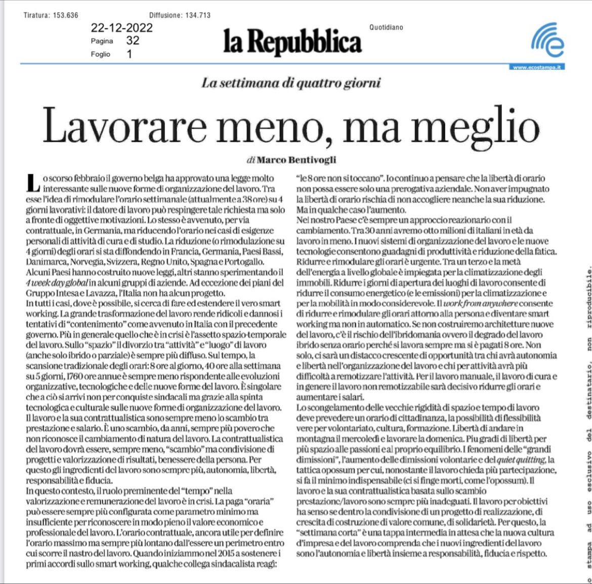 MarcoCalvelli's tweet card. #lavoraremeno ma #meglio Quasi ovvio, ma come? E soprattutto, come dovrebbe cambiare la mentalità dei lavoratori? Tutti... Ci sono alcune, rarissime, istituzioni che ci danno una base culturale come...