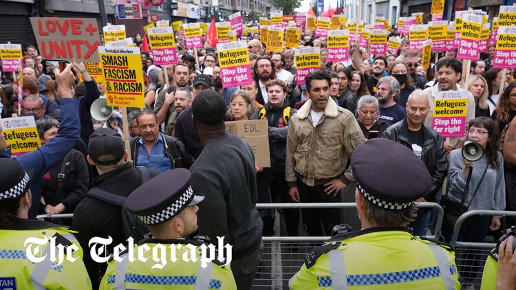 keithmobrien's tweet card. Far-Right demonstrators were left outnumbered on Wednesday night as thousands of counter-protesters crowded them out in towns and cities across England.