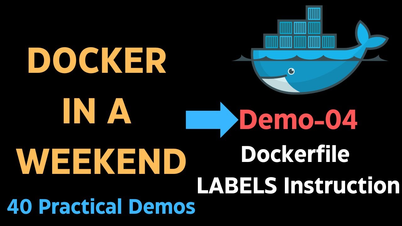 stacksimplify's tweet card. Introduction to Dockerfile LABELS | what is LABEL instruction in...