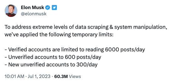 julienkopp's tweet card. An "amateur hour" Javascript bug is self-DDOSing Twitter, sending infinite requests from users related to — or possibly even causing — Elon Musk's "temporary emergency measures" to stop web scraping.
