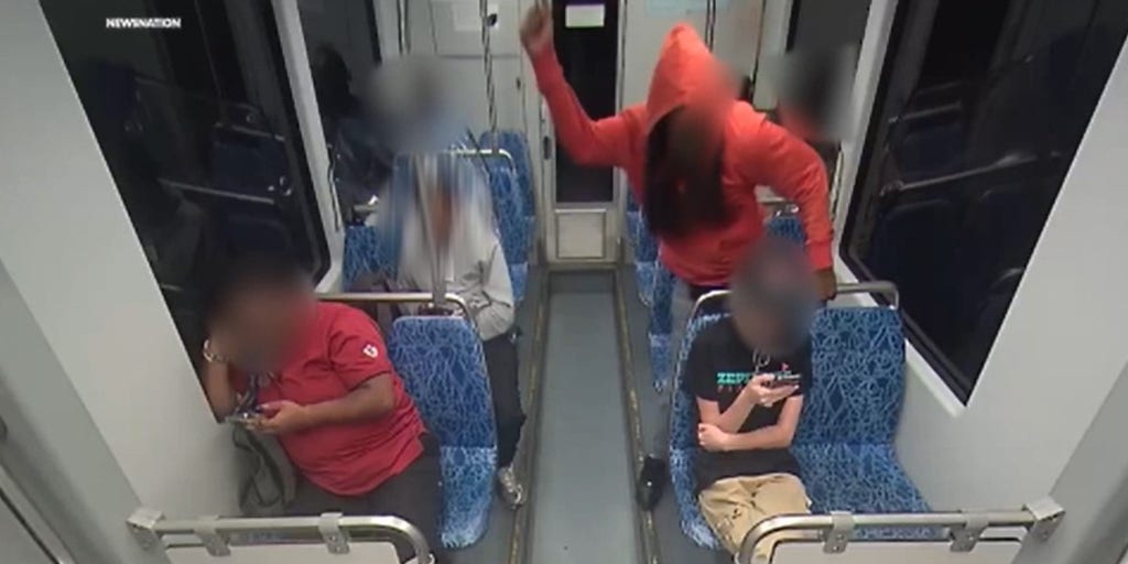 FoxNews's tweet card. Chilling new surveillance video shows the last moments of a Ukrainian refugee’s life before she was stabbed to death on a Charlotte light rail train.