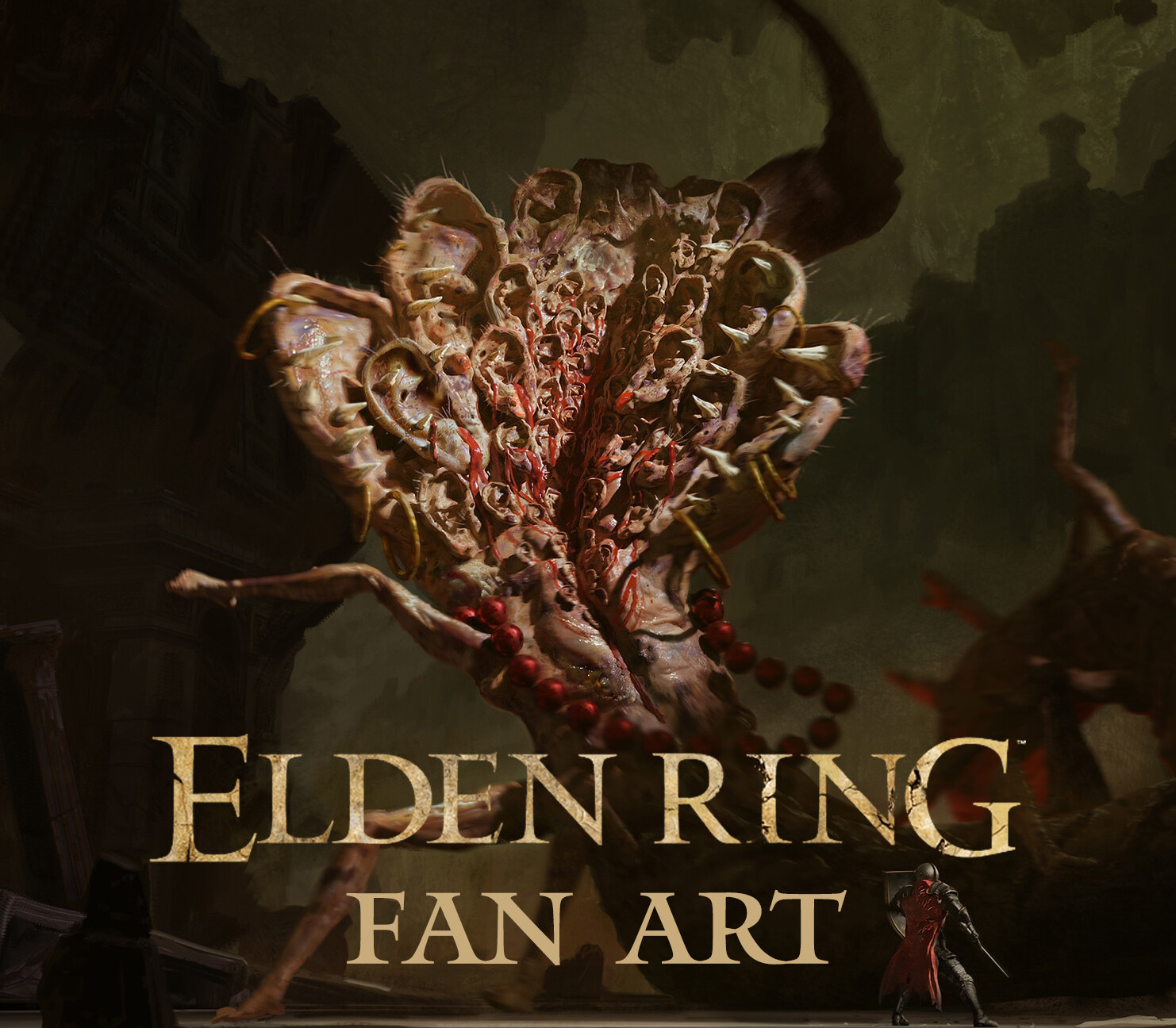 DesignSpartan's tweet card. Here is the first boss from a series of 3, imagined as a tribute to the video game Elden Ring which has particularly inspired me. It was a blast to bring to life this imaginary boss that could -...