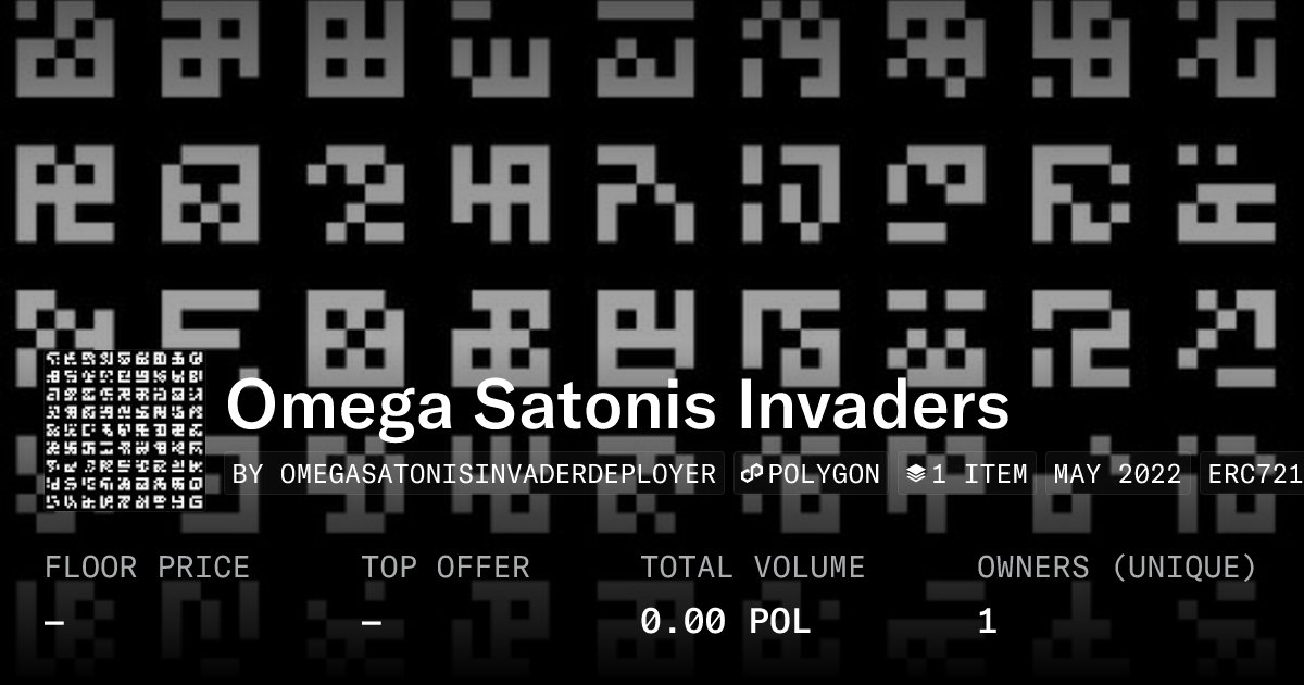 Satonisnft's tweet card. Satonis x Alpha Invaders collaboration invader!!