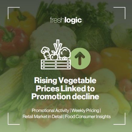 freshlogic's tweet card. Discover how rising vegetable prices are impacting supermarket promotions. See what’s ahead with Freshlogic’s latest data insights.