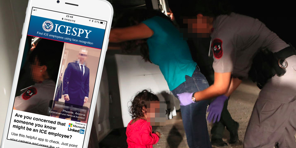 kcimc's tweet card. Find ICE employees using face recognition.