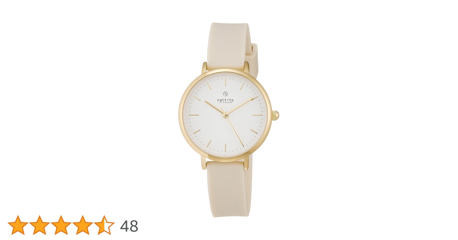 watch_theWatch's tweet card. ●直径約30mmと小さめで、ベーシックな丸型ケースを使ったレディース向けの腕時計●ケースはお肌に優しいニッケルフリー仕様。腕元を華やかに見せるゴールドカラー●メッキの上からコーティングを施し、ケースの色落ちを軽減●インデックスにバーを使った、すっきりとした文字盤デザイン。「分」を確認しやすい切分 (目盛り) 入り●カジュアルなスタイルに合わせやすいホワイトカラーのシリコンベルト。軽量で腕にも...