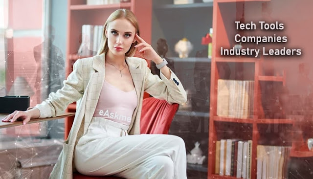 vhowtodo's tweet card. Companies tech tools to become industry leader. Cloud Platforms, Business Analytics Tools, AI Assistants, CRM Systems, Automation Tools, Cybersecurity