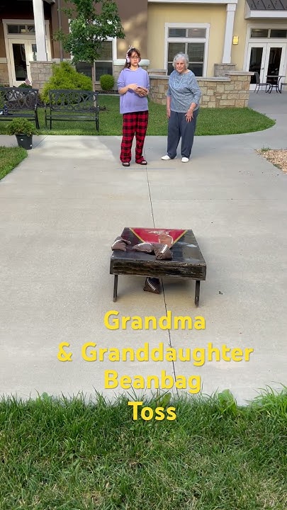 kevin_stoda's tweet card. My mom and my daughter throwing Corn Holes #generations #intergener...