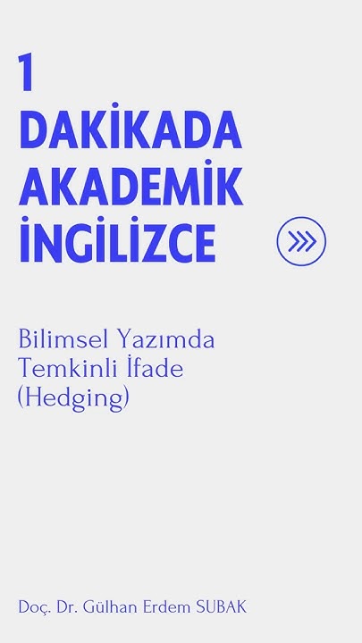 DocDrSubak's tweet card. 1 Dakikada Akademik İngilizce | Bilimsel Yazımda Temkinli İfade (It...
