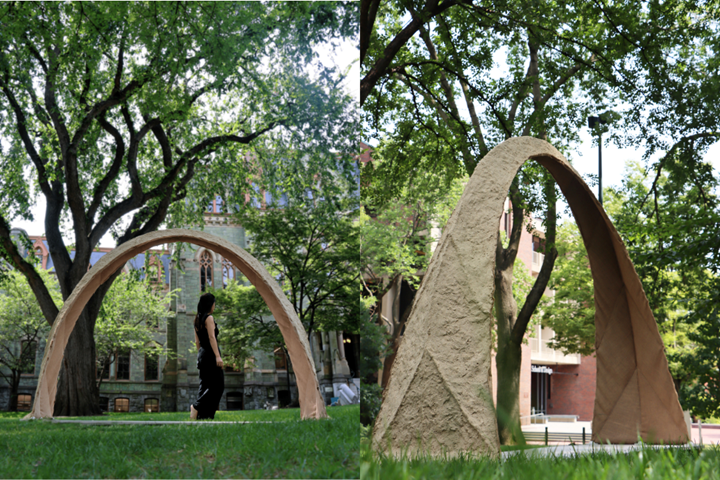 FreeformTech's tweet card. Terrene 3.0 is a compression-dominant arch developed as a multidisciplinary research project delivers eco-friendly, less energy-intensive building methods.