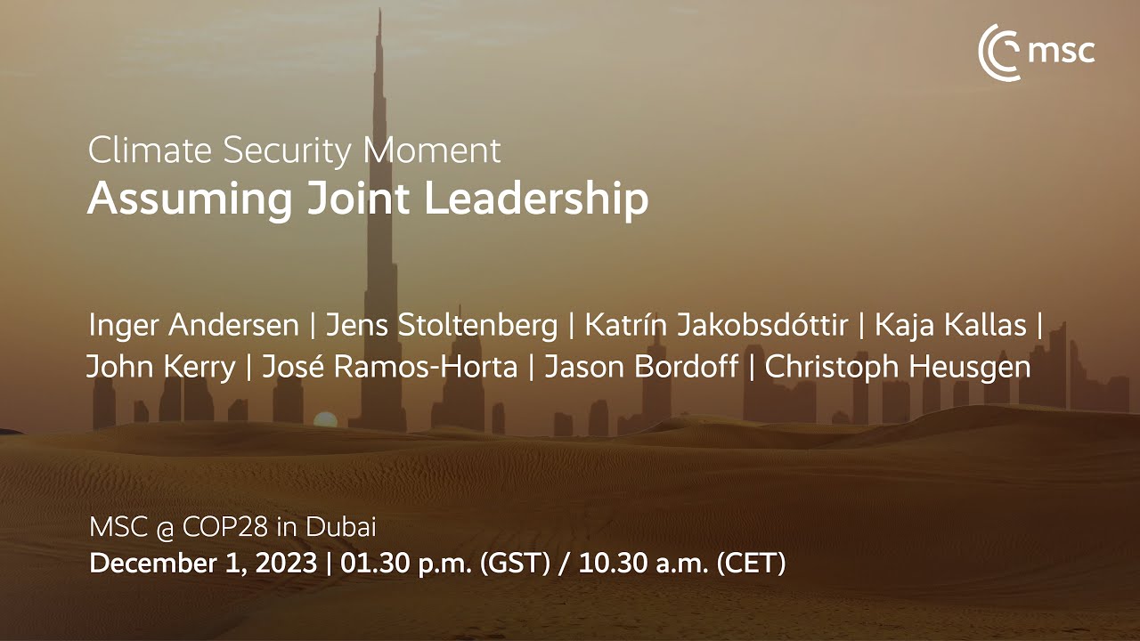 NATOpress's tweet card. Climate Security Moment: Assuming Joint Leadership — MSC @ COP28 in...