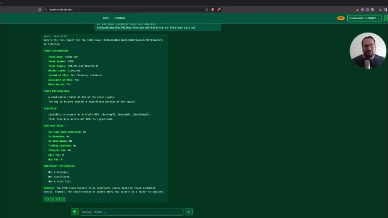 pwnxbt_terminal's tweet card. PwnXBT CreatorBid Demo